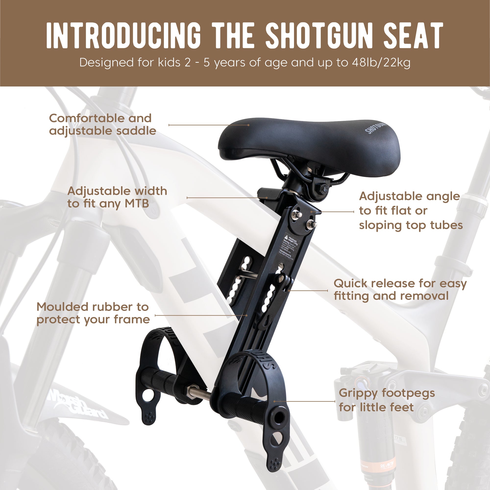 Shotgun MTB barnasæti - Krakkasport.is
