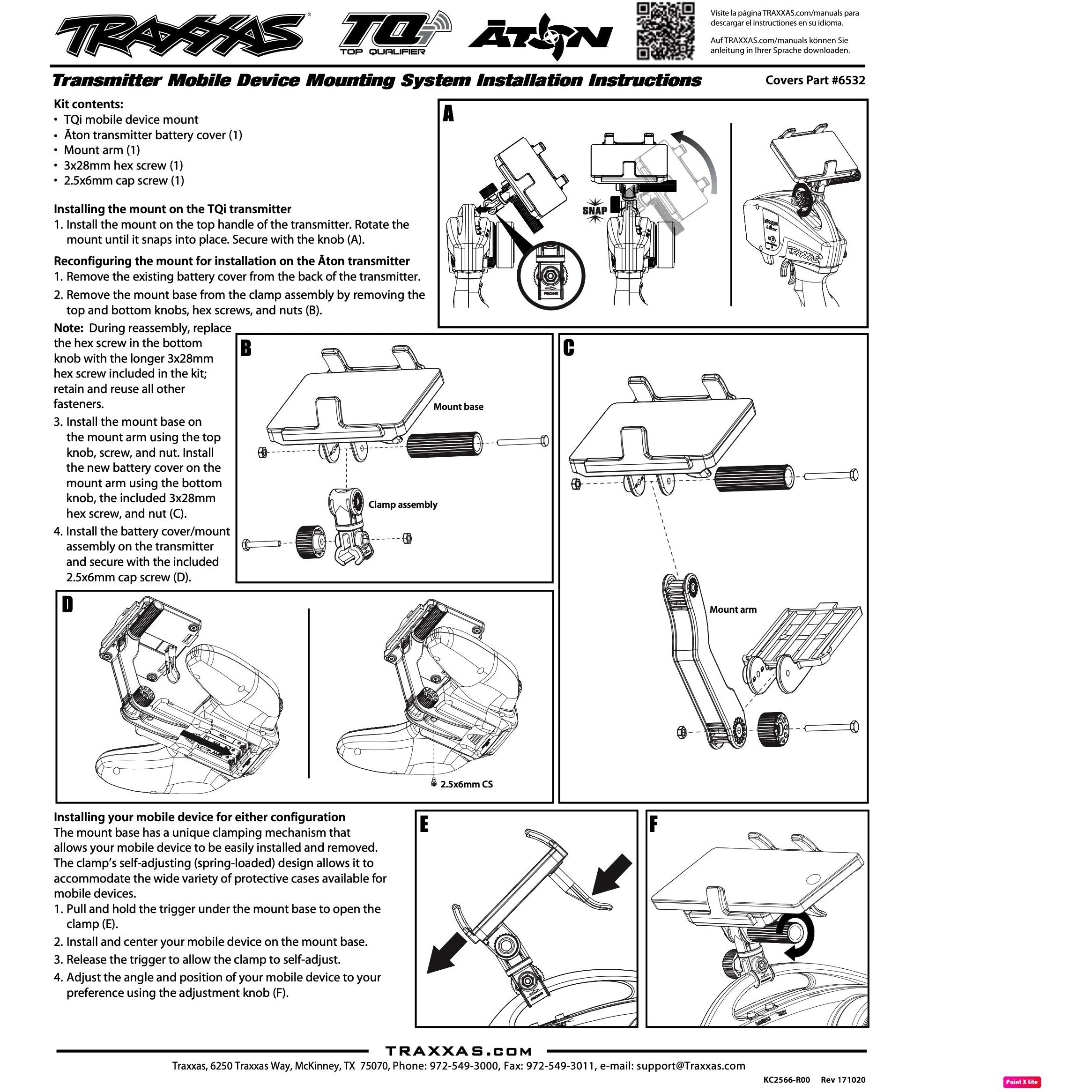 TRAXXAS Phone Mount for TQi and Aton Transmitter - Krakkasport.is