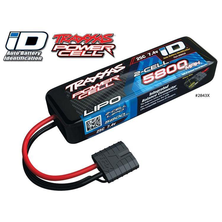 TRAXXAS Li-Po rafhlaða 2S 7,4V 5800mAh 25C iD-connector - Krakkasport.is