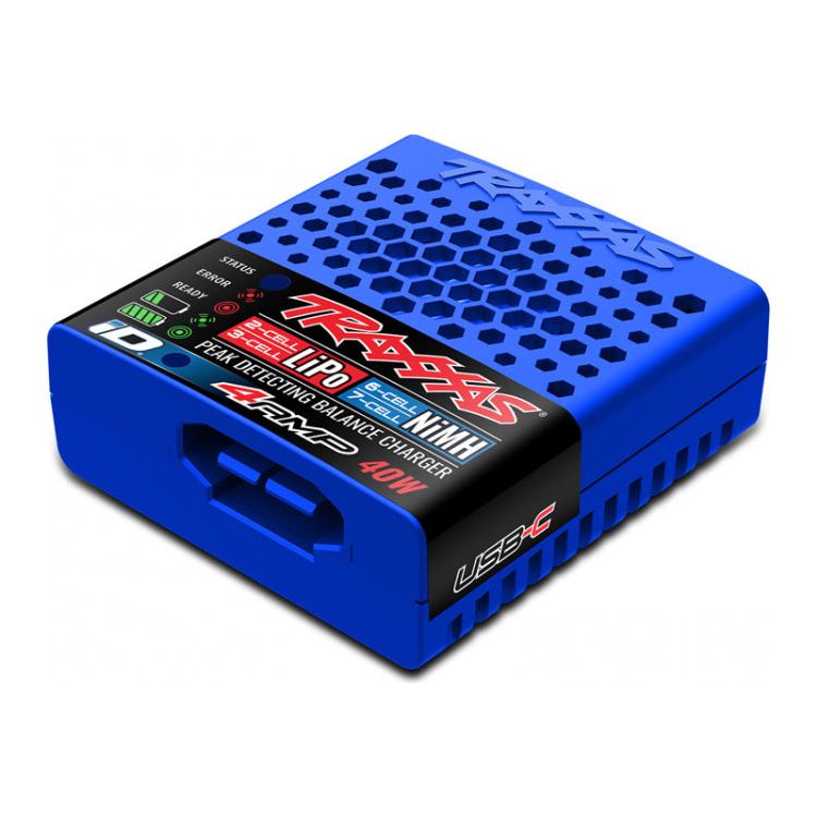 Traxxas USB-C Multi-chem 40W NiMH/LiPo Charger w ID Auto battery detection