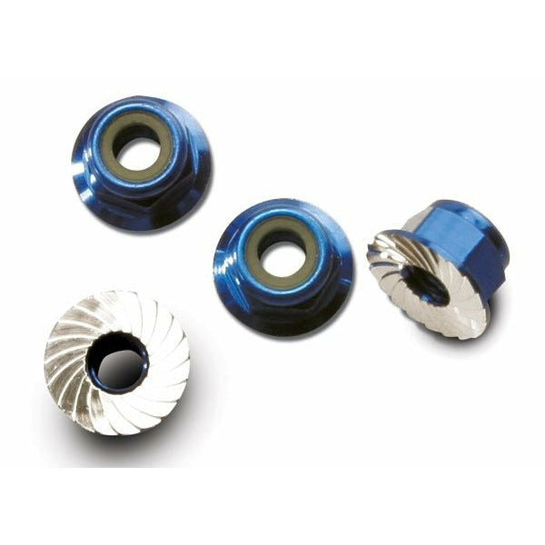 Lock Nut Flanged M4 Alu Blue (4)