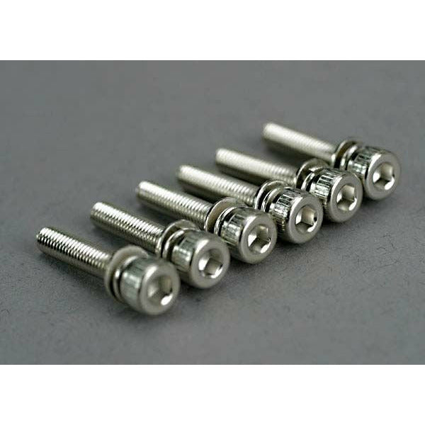 TRAXXAS Screws M3x15mm Cap-head Hex Socket w/ Lock Washer (6)