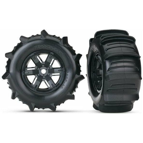 TRAXXAS Tires & Wheels Paddle/X-Maxx Black (2)