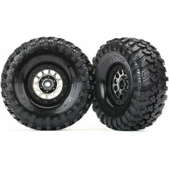 TRAXXAS Tires &amp; Wheels Canyon Trail/Method 105 Black Chrome 1.9&quot; (2)