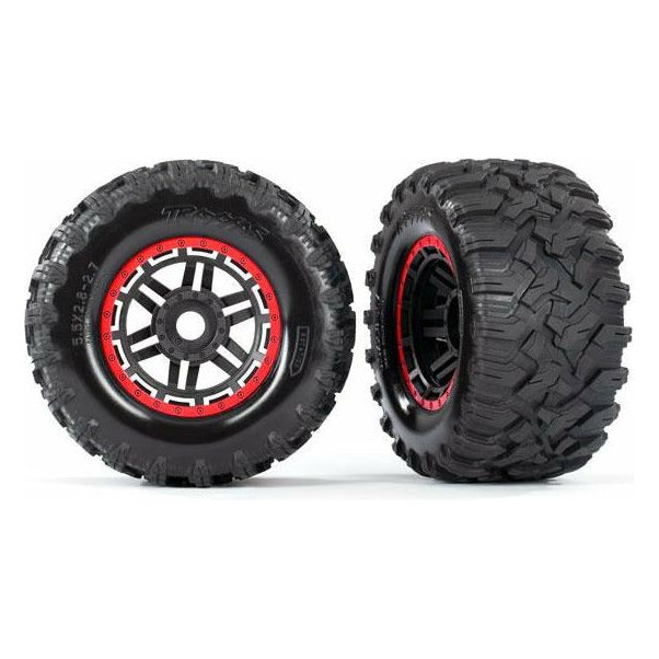 TRAXXAS Tires & Wheels Maxx/Black/Red (17mm) 2,8" TSM (2)