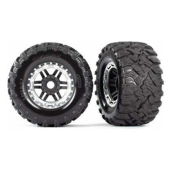 TRAXXAS Tires &amp; Wheels Maxx/Black/Satin Chrome (17mm) 2,8&quot; TSM (2)