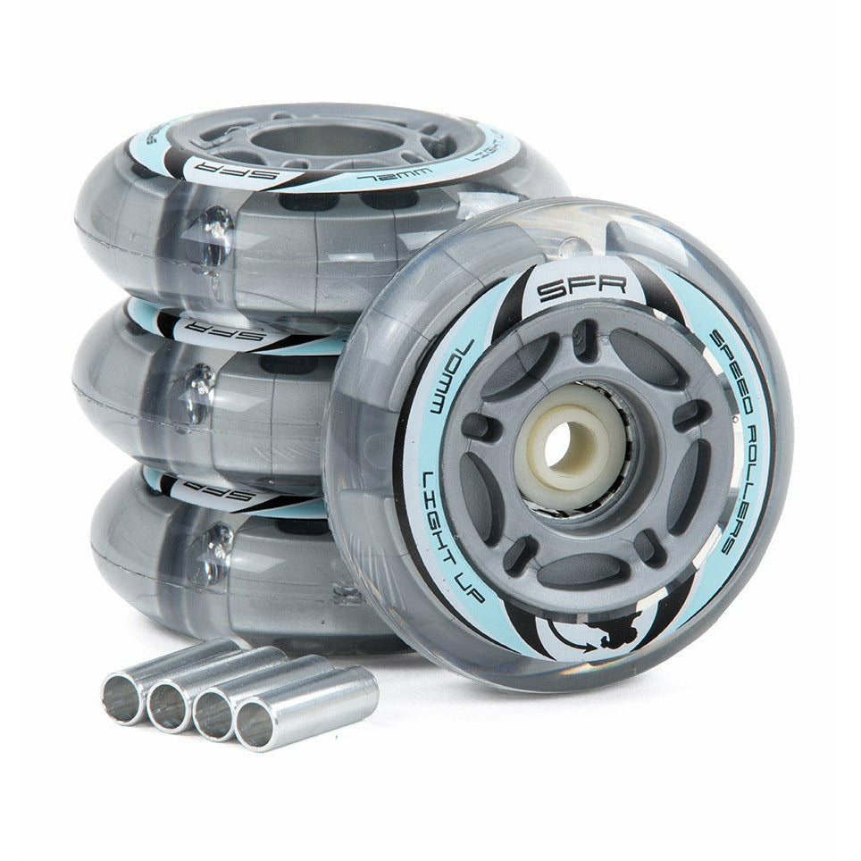 SFR Light Up Inline Wheels Silfur