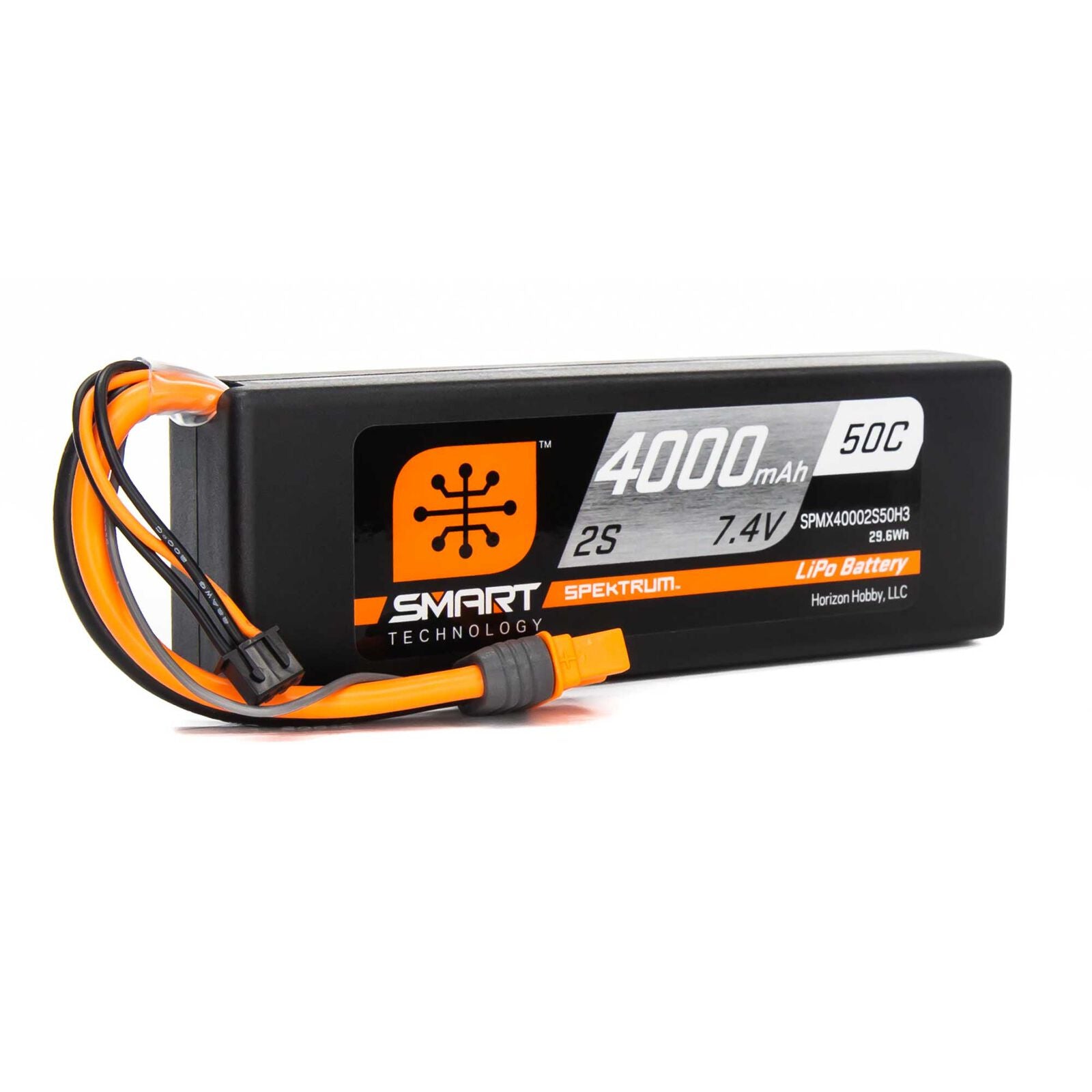 Spektrum 7.4V 4000mAh 2S 50C Smart LiPo Battery, IC3