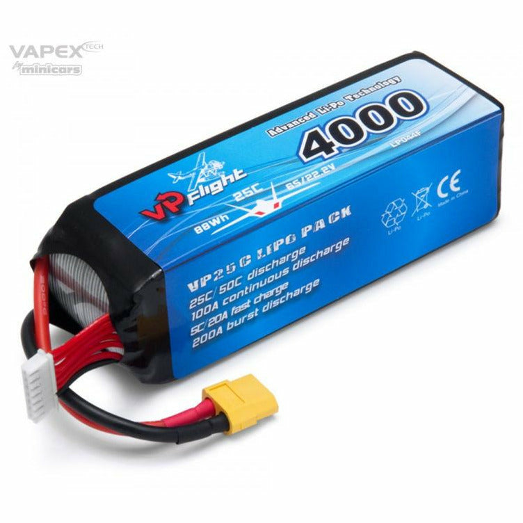 VAPEX Li-Po Battery 6S 22,2V 4000mAh 25C XT60-Connector