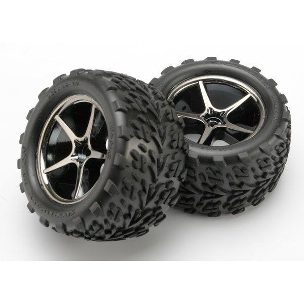 TRAXXAS Tires &amp; Wheels Talon/Gemini Black Chrome 2.2&quot; (2) - Krakkasport.is
