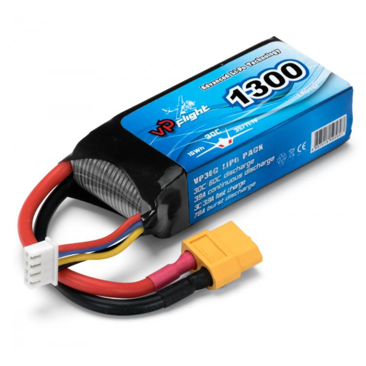 VAPEX Li-Po Battery 3S 11,1V 1300mAh 30C XT60-Connector - Krakkasport.is